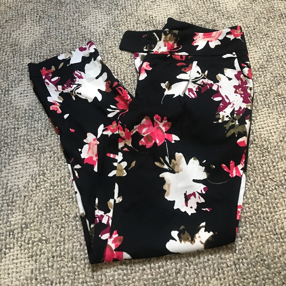 Loft Floral Cropped Dress Pants NWT